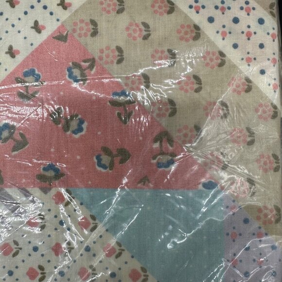 Vintage Full Flat Sheet 2 Pillowcases Set JP Stevens Country Folk 1980s Cottage - Picture 7 of 10